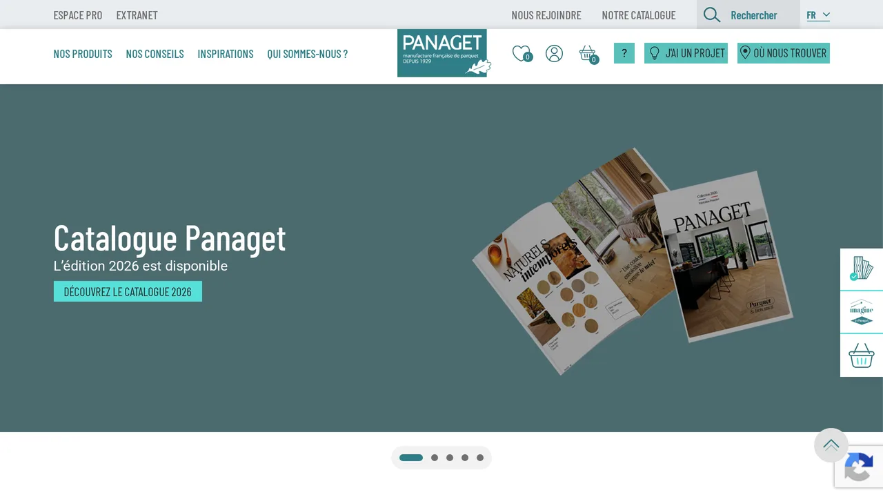 Capture de la page d’accueil du site de Panaget